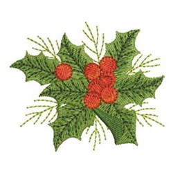 Holly Leaf Embroidery Design | EmbroideryDesigns.com