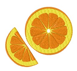 Orange Slice Embroidery Design