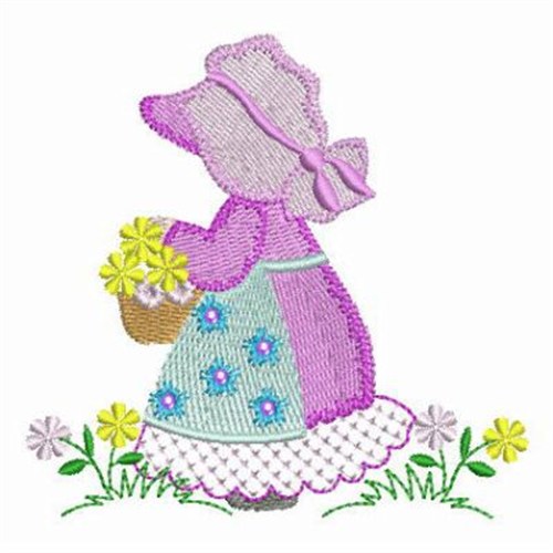 Girl With Flowers Embroidery Designs, Machine Embroidery Designs at ...