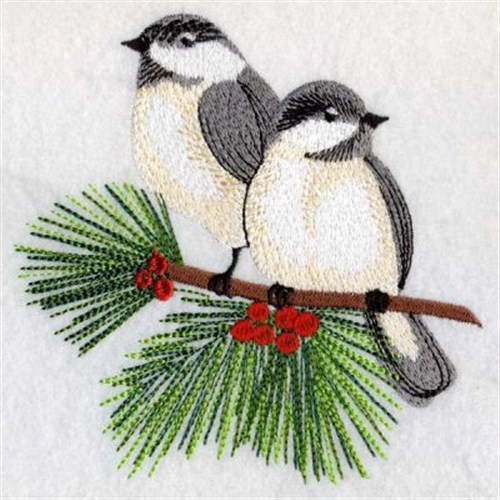 embroidered chickadee sweatshirt