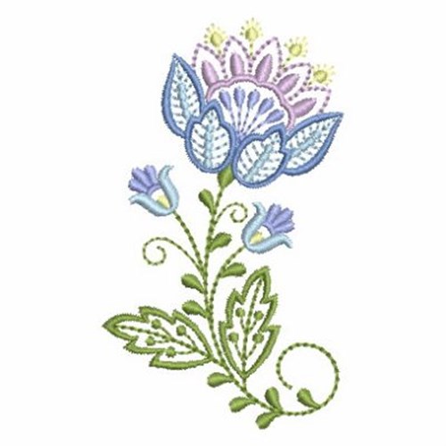 Blue Jacobean Flower Embroidery Designs, Machine Embroidery Designs at ...