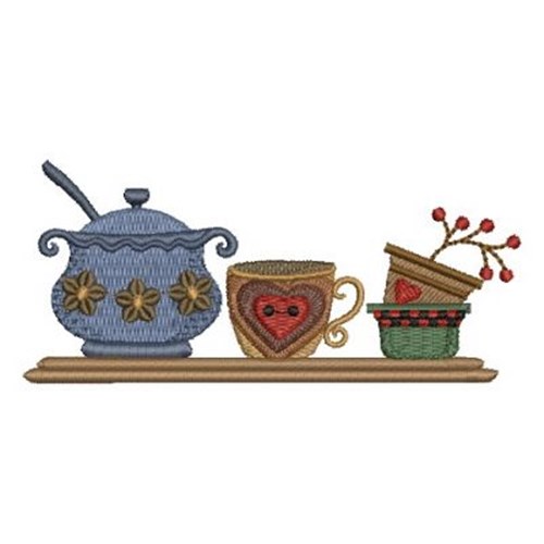 Country Kitchen Shelf Embroidery Designs, Machine ...