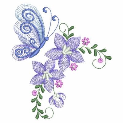 Download Butterfly Flowers Embroidery Designs Machine Embroidery Designs At Embroiderydesigns Com