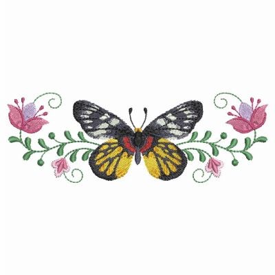 59 More Flower Butterfly Embroidery Designs Free JPG Pictures