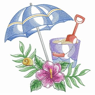 Tropical Beach Scene Embroidery Designs Machine Embroidery Designs at Embroidery sea orlando