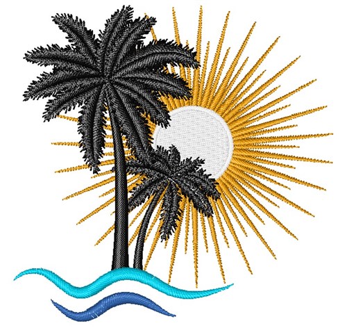 Vacation Palm Tree Embroidery