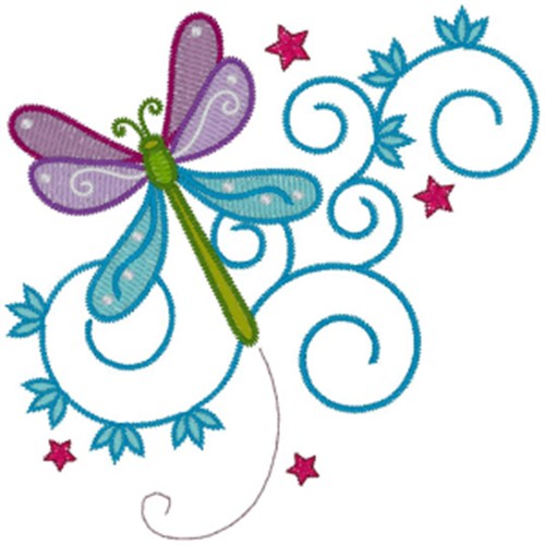 AnnTheGran Free Embroidery Design: Dragonfly 3.50 inches H x 3.50 inches W