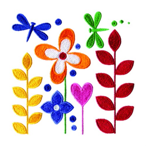 Dragonfly Flowers Embroidery Designs, Machine Embroidery Designs at ...