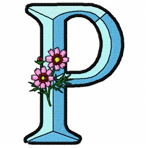 Floral Letter P Embroidery Designs, Machine Embroidery Designs at