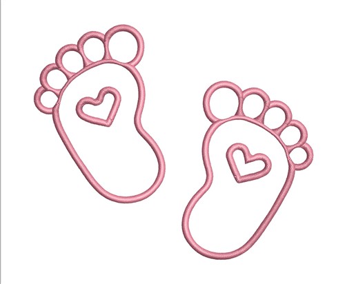 Baby Girl Footprints Embroidery Designs, Machine Embroidery Designs at ...