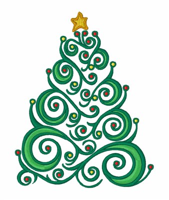 Xmas Swirl Tree Embroidery Designs, Machine Embroidery Designs at ...