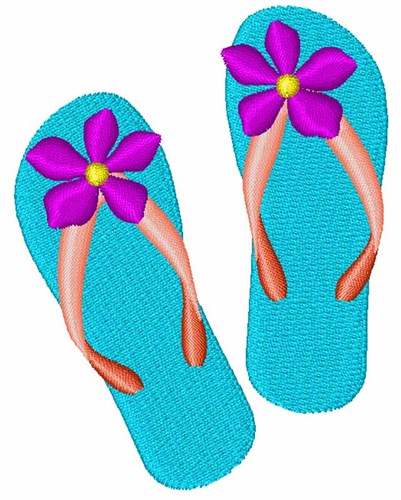 embroidered flip flops