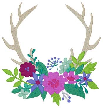 Download Floral Antlers Embroidery Designs Machine Embroidery Designs At Embroiderydesigns Com