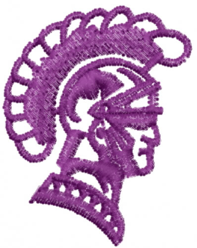 DataStitch Embroidery Design: Trojan Head 1.40 inches H x 1.00 inches W