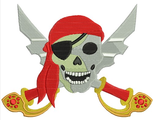 Pirate Face Embroidery
