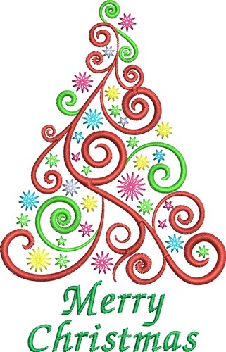 Merry Christmas Tree Embroidery Designs, Machine Embroidery Designs at ...
