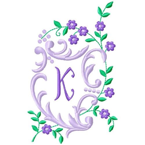 Download Floral Monogram K Embroidery Designs Machine Embroidery Designs At Embroiderydesigns Com