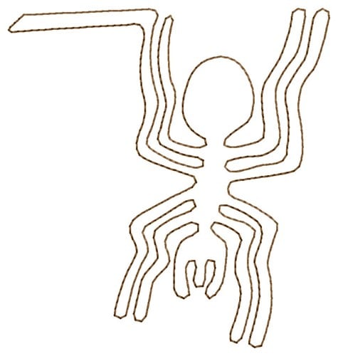 Nazca Lines Spider Embroidery Design