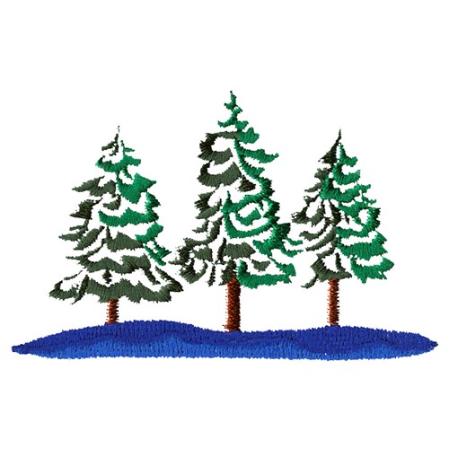 Pine Trees Embroidery Designs, Machine Embroidery Designs