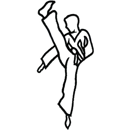 Karate Kick Outline Embroidery Designs, Machine Embroidery Designs at