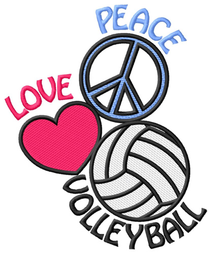 Download Peace Love Volleyball Embroidery Designs Machine Embroidery Designs At Embroiderydesigns Com