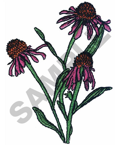 purple coneflower embroidery