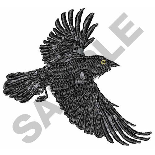 Black And White Raven Embroidery Black And White Raven Embroidery