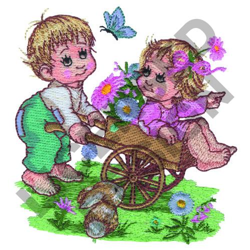 Wheelbarrow ride embroidery designs machine embroidery designs at