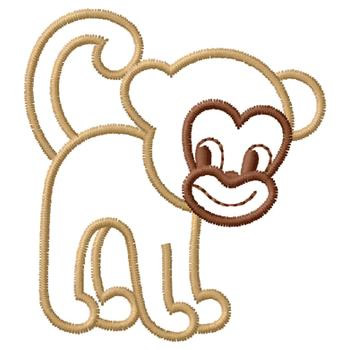 monkey outline embroidery designs machine embroidery designs at monkey outline