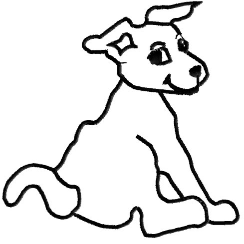 King Graphics Embroidery Design: Dog Outline 3.80 inches H x 3.80 inches W