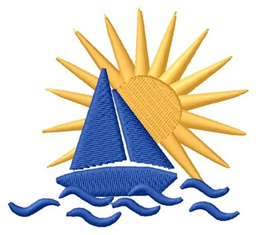 MA Designs Embroidery Design: Sailboat 2.49 inches H x 2.72 inches W