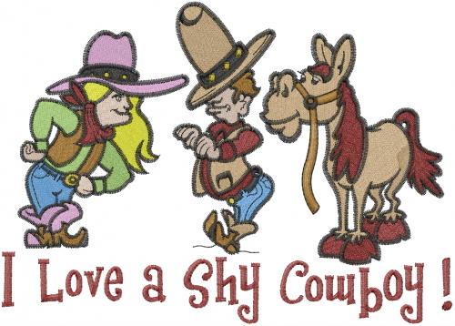 Shy Cowboy Embroidery Designs Machine Embroidery Designs at