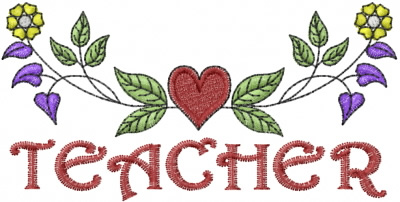 Floral Teacher Embroidery Designs Machine Embroidery Designs At