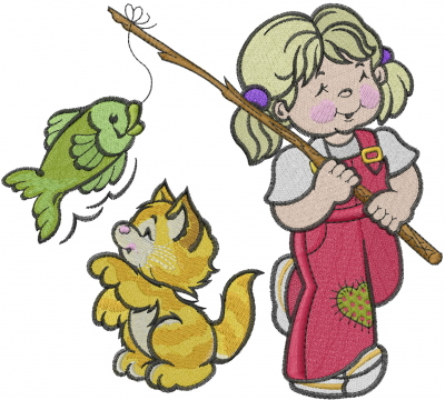 Girl fishing embroidery designs machine embroidery designs at Girl fishing embroidery designs machine embroidery designs at