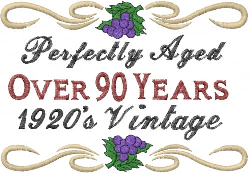  90th Birthday Embroidery Designs Machine Embroidery 