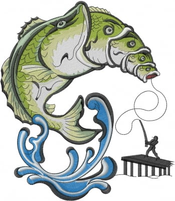 Download A Fishing Fish Embroidery Designs, Machine Embroidery ...