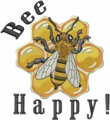 Bee happy embroidery designs machine embroidery designs at