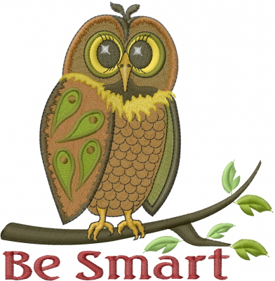 Download Be Smart Owl Embroidery Designs, Machine Embroidery ...