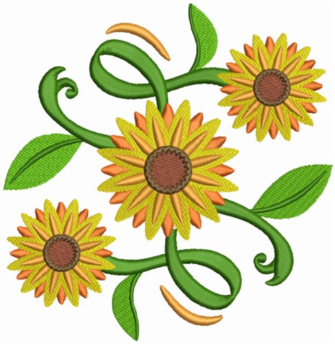 Sunflower Corner Border Embroidery Designs Machine Embroidery Designs At Embroiderydesigns Com