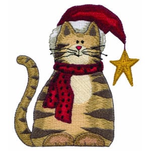 Morango Designs Embroidery Design: Holiday Cat 4.30 inches H x 3.70 ...