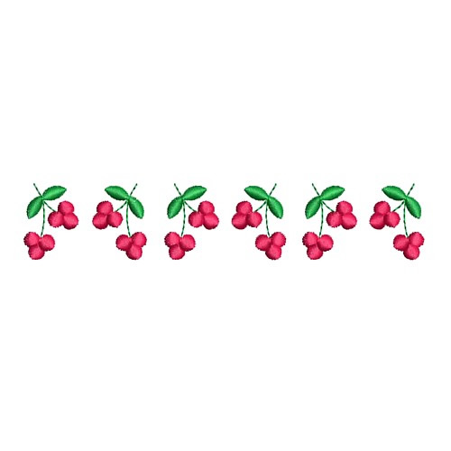 Needle Passion Embroidery Embroidery Design: Cherry Border 0.91 inches ...
