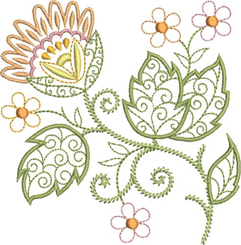 Curlicue Floral Embroidery Designs, Machine Embroidery Designs At 558