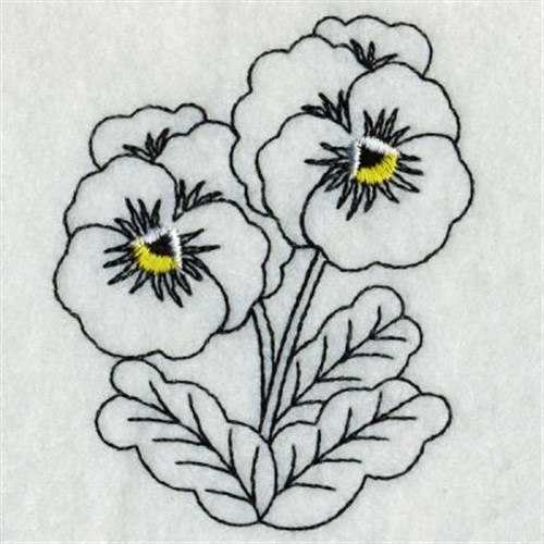 Pansy outline embroidery designs machine embroidery designs at