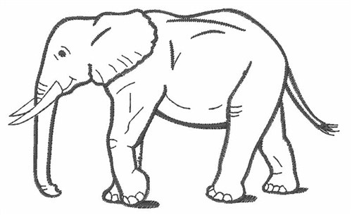 elephant drawing outline