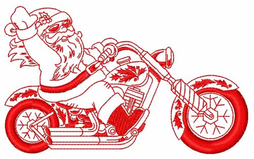 Download Santa On Motorcycle Embroidery Designs, Machine Embroidery ...