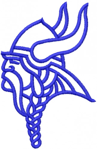  VIKING  HEAD OUTLINE SMOOTH FACE Embroidery  Designs  