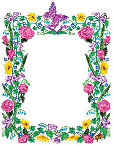 Butterfly Floral Border Embroidery Designs, Machine ...