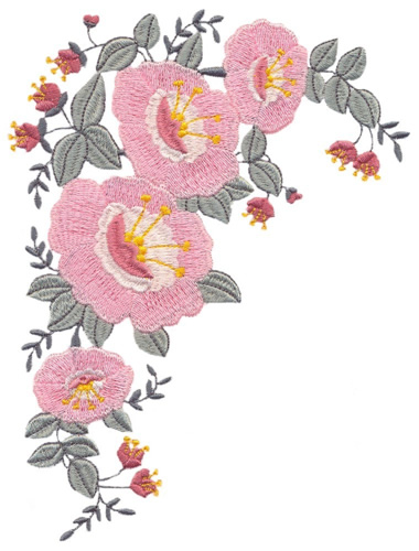 Floral Spray Corner Embroidery Designs, Machine Embroidery Designs at ...