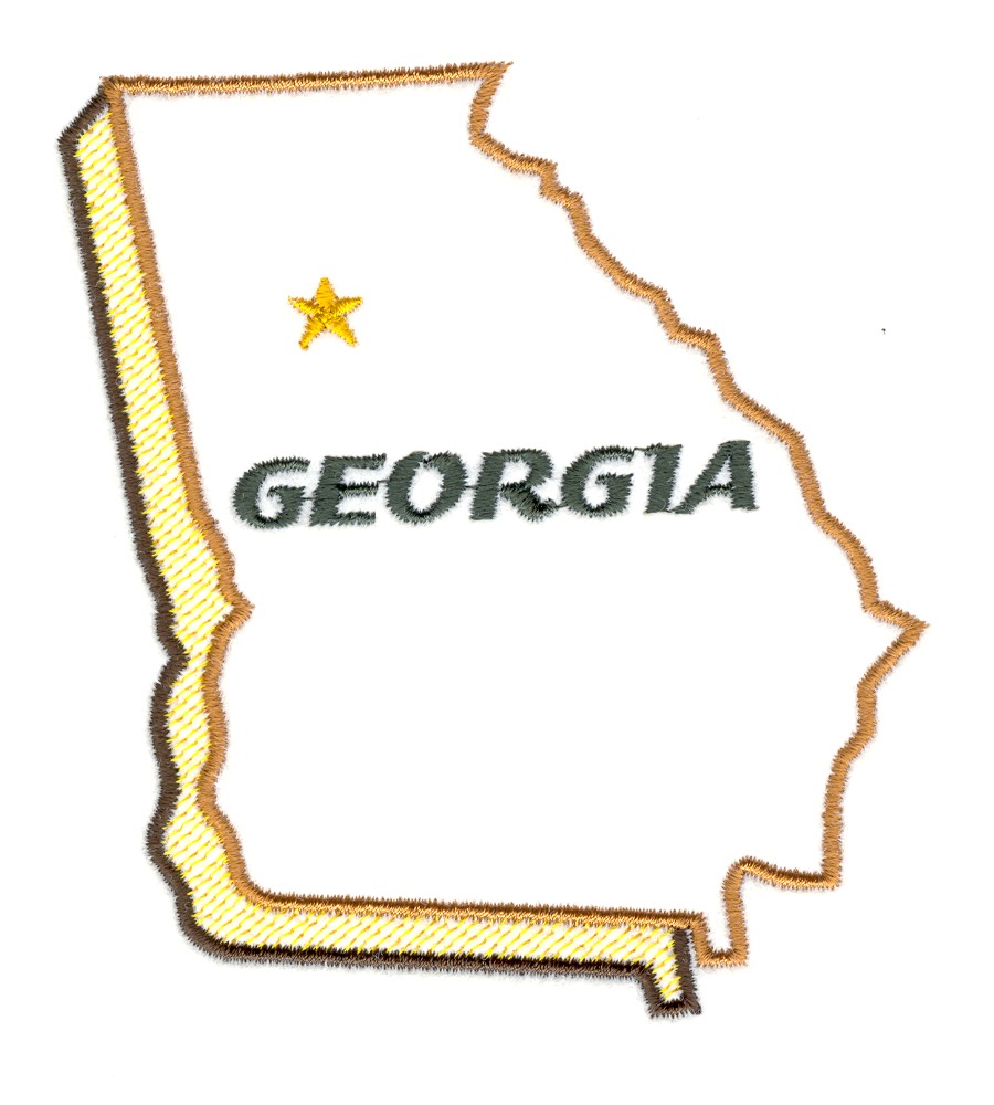 Download Georgia State Outline Embroidery Designs, Machine ...