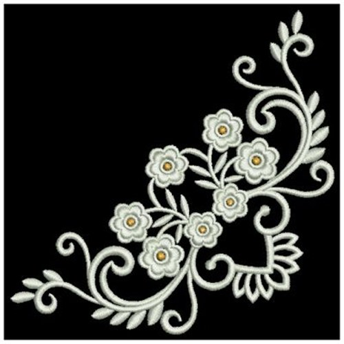 Heirloom Floral Corner Embroidery Designs, Machine Embroidery Designs ...